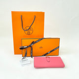 HERMES BEARN WALLET IN ROSE LIPSTICK CHEVRE MYSORE & PALLADIUM HW