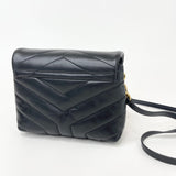SAINT LAURENT TOY LOULOU IN BLK LEATHER WITH GHW