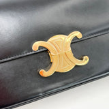 CELINE CLAUDE TRIOMPHE BLK LEA SHOULDER BAG - BLuxe Boutique