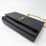 SAINT LAURENT KATE IN BLK GRAIN DE POUDRE EMBOSSED LEA & GHW - BLuxe Boutique