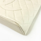 CHANEL MEDALLION TOTE IN CREAM CAVIAR QUILTED LEA & GHW