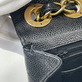 CHANEL VINTAGE SINGLE FLAP JUMBO IN BLK CAVIAR LEA & GHW