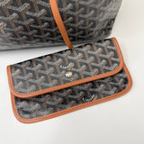 GOYARD ST LOUIS PM BLK COATED CANVAS TOTE + POUCH