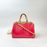 LOUIS VUITTON BREA MM IN CORAL VERNIS PAT LEA & GHW