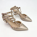 VALENTINO ROCKSTUD BRONZE PUMPS 65mm sz 34.5