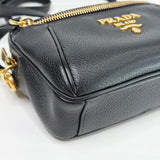 PRADA MINI DAINO BLK LEA CROSSBODY + BELTBAG - BLuxe Boutique