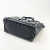 CELINE NANO LUGGAGE IN BLK PEBBLED LEA W SHW