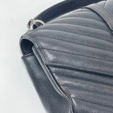 SAINT LAURENT MEDIUM COLLEGE BAG IN BLK LEA & RHW