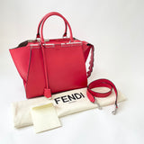 FENDI 2 JOURS CORAL RED LEA 2 WAY BAG