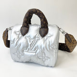 LIMITED EDITION LOUIS VUITTON SPEEDY 25 BANDOULIERE IN SILVER METALLIC PILLOW & SHW