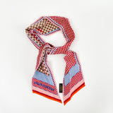 LOUIS VUITTON MULTI COLOR CHECKER PRINT SILK SCARF/ LRG TWILLY