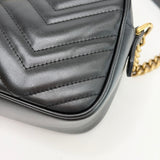 GUCCI MARMONT CAMERA BAG IN BLK LEA & GHW  - BLuxe Boutique