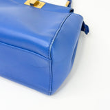 FENDI MINI BLUE LEA PEEKABOO CROSSBODY BAG