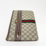 GUCCI OPHODIA GG SUPREME ZIP POUCH/ CLUTCH
