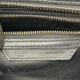 CELINE MICRO LUGGAGE IN TRI COLOR BLK CLF LEA GREEN SUEDE & CANVAS