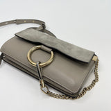 CHLOE FAYE MOTT GREY LEATHER CROSSBODY BAG