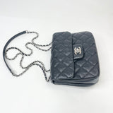 CHANEL SQUARE FLAP BAG IN BLK CAVIAR LEA & SHW