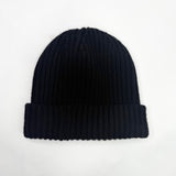 CHANEL BLK CASHMERE BEANIE W SEQUIN LOGO