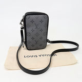 LOUIS VUITTON DOUBLE ZIP PHONE POUCH CROSSBODY IN ECLIPSE MONO - BLuxe Boutique