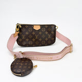 LOUIS VUITTON MULTI POCHETTE ACCESSORIES W PINK STRAP