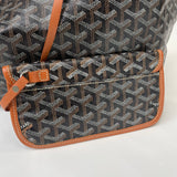 GOYARD ST LOUIS PM BLK COATED CANVAS TOTE + POUCH