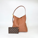 LOUIS VUITTON LOW KEY HOBO MM IN COGNAC LEA + ZIP POUCH