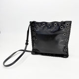 MIU MIU BLK LMBSKIN & GROMMET CROSSBODY BAG  - BLuxe Boutique