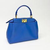 FENDI MINI BLUE LEA PEEKABOO CROSSBODY BAG
