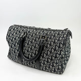 CHRISTIAN DIOR BLK TROTTER CANVAS BOSTON 35 TOTE
