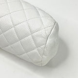 CHANEL TIMELESS CLUTCH IN WHITE CAVIAR LEA & SHW