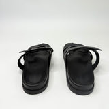 HERMES CHYPRE SANDAL IN BLK LEA CALFSKN LEA sz 38