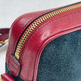 GUCCI OPHIDIA MINI CROSSBODY IN NAVY SUEDE