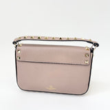 VALENTINO ROCKSTUD POUDRE PEBBLED LEATHER TOP HANDLE MINI CROSSBODY