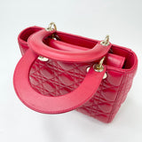 CHRISTIAN DIOR MY ABCDIOR LADY DIOR SMALL IN RED LMSKN LEA & LIGHT GHW W STRAP