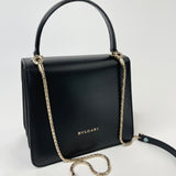 BVLGARI SERPENTI FOREVER TOP HANDLE IN BLK & SILVER LEA W GHW