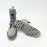 BRUNELLO CUCINELLI GREY SUEDE LACE UP BOOTS 41