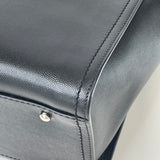 CHANEL DEAUVILLE STUDDED BLK CAVIAR LEA TOTE BAG