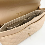 CHANEL 19S IRRIDESCENT BEIGE CAVIAR LEATHER WITH GHW CLASSIC JUMBO DOUBLE FLAP BAG - BLuxe Boutique