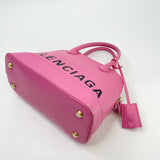 BALENCIAGA VILLE SM TOP HANDLE PINK COATED CANVAS TOTE