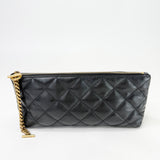 SAINT LAURENT ICARE MAXI IN BLK LMBSKIN LEA + POUCH