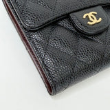 CHANEL CLASSIC FLAP WALLET BLK CAVIAR LEA & GHW