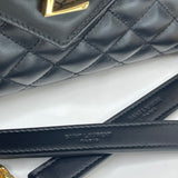SAINT LAURENT ENVELOPE IN BLK QUILTED MATELASSE LMSKN LEA & GHW