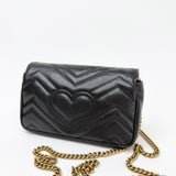 GUCCI MARMONT SUPER MINI IN BLK LEA & GHW