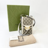 GUCCI HORSEBIT 1955 SUPREME CANVAS & WHT LEA MINI CROSSBODY BAG 