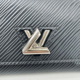 LOUIS VUITTON TWIST COMPACT WALLET IN BLK EPI LEA & SHW