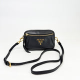 PRADA MINI DAINO BLK LEA CROSSBODY + BELTBAG - BLuxe Boutique