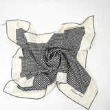 CHRISTIAN DIOR HOUNDSTOOTH SILK SQUARE SCARF