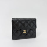 CHANEL CLASSIC FLAP WALLET BLK CAVIAR LEA & GHW