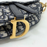 CHRISTIAN DIOR BLUE OBLIQUE JACQUARD MINI SADDLE + GUITAR STRAP - BLuxe Boutique