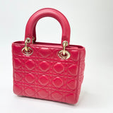 CHRISTIAN DIOR MY ABCDIOR LADY DIOR SMALL IN RED LMSKN LEA & LIGHT GHW W STRAP